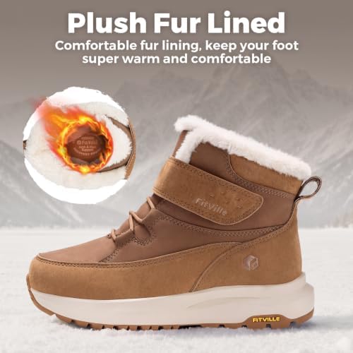 FitVille Womens Wide Snow Boots Fur Lined Boots for Women Winter Warm Boots Wide Width Womens Outdoor Snow Booties