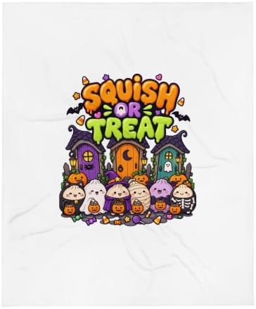 Squish or Treat Kawaii Dumpling Squishy Halloween Graphic Throw Blanket
