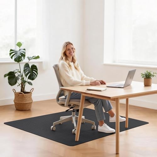 Sycoodeal Chair Mat, 40" x 48" Office Chair Mat for Hardwood and Tile Floor, Heavy Duty Floor Protector for Rolling Chairs, Non-Slip,Computer Mat for Home Office(Grey)