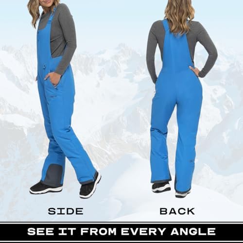 Arctix Women's Essential Insulated Ski Bibs, Water Resistant Snow Pants for Skiing & Snowboarding