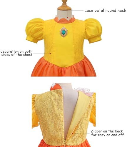 Princess Costume for Girls Halloween Birthday Party Outfit 4-12Y