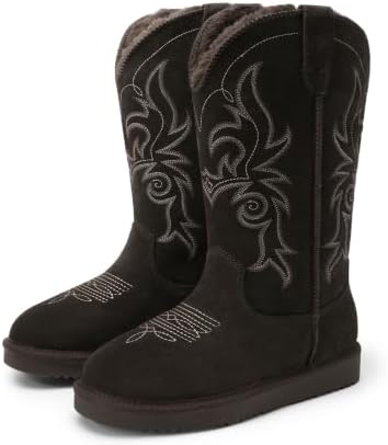 DREAM PAIRS Cowboy Boots for Women Western Winter Boots