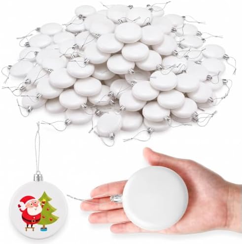 Zubebe 72 Pcs 2.36 Inch Christmas Blank White Ball Ornaments