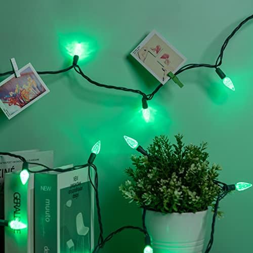 YULETIME 140 Green C6 Christmas String Lights, 2-Set 36 ft 70 One-Piece LED