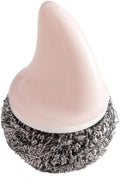 Steel Ball Pot Brush Cleaning Tableware Brush with Handle Stainless Steel Brush Pot Ball Kitchen Supplies(D)
