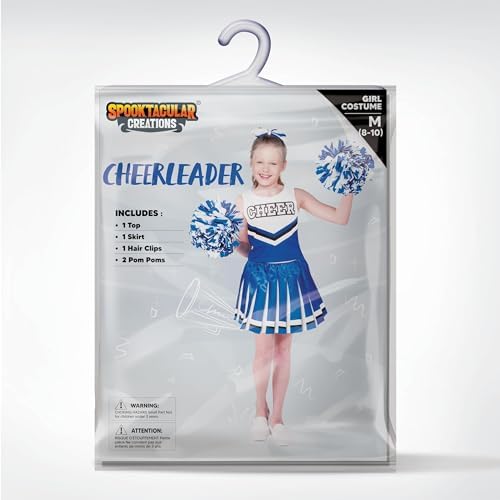 Spooktacular Creations Halloween Girl Cheerleader Costume, Cheer Uniform Set, Cheerleading Outfit for Halloween DressUp Party