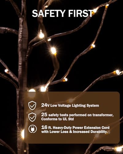 TYBEEU 5ft Star Light Tree with 216 Warm White LEDs