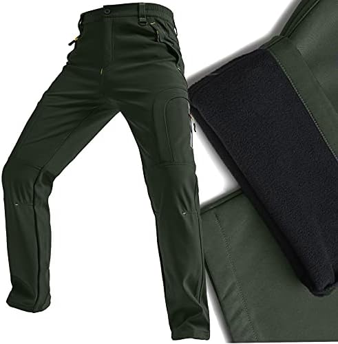 Men's hiking Snow Pants Skiing Winter Insulated Fleece lined Outdoor Water Repellent camping,walking,fishing