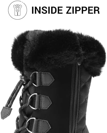 DREAM PAIRS Women's Waterproof Mid Calf Snow Boots