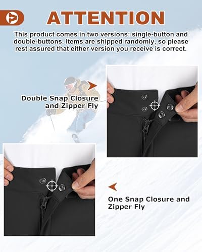 Outdoor Ventures Men's Fleece Lined Ski Snow Pants Waterproof Insulated