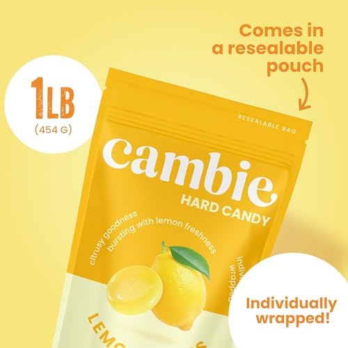 Cambie Lemon Drops Hard Candy Individually Wrapped - 1 lb Lemon Candy