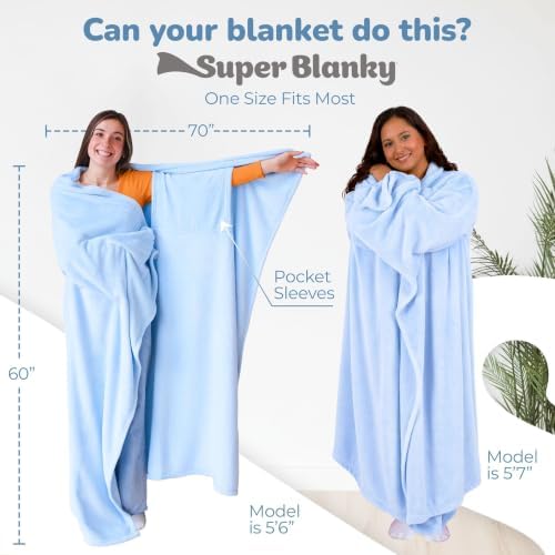 Super Blanky Wearable Blankets for Women & Men, Dorm Room Essentials, Gift for Her, Gifts for Women, Wife Birthday Gift Ideas