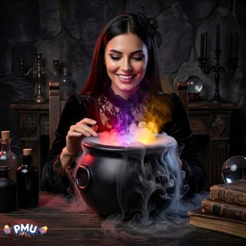 PMU 2pc Cauldron set, 10in Black Cauldron w/Mist Maker & Multicolor Fogger