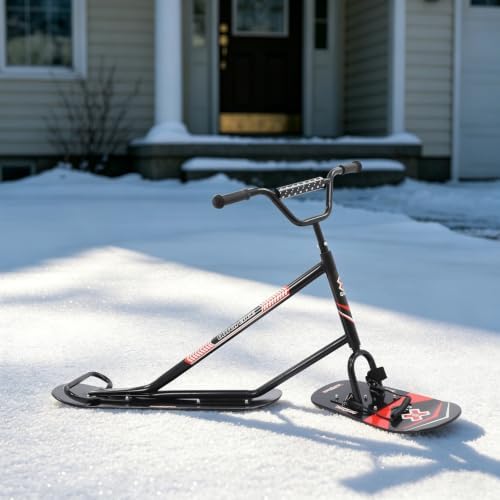 Dual Ski Snow Scooter Black for Adults