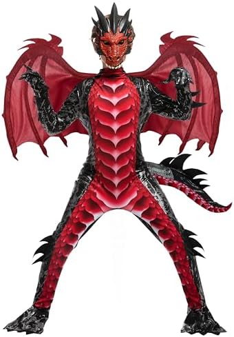 Spooktacular Creations Halloween Kid Dragon Costume, Boys Dragon Wings, Tail and Mask Set for Halloween Dress Up