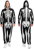 Tipsy Elves Men's Halloween Skeleton Costume Hooded Jumpsuit Adult Onesie