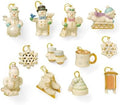 Lenox Snow Pals Christmas Snowman Hangable Mini Ornament Set 12-Piece