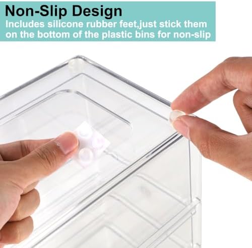 Prsildan Acrylic Desk Organizers with 14 Drawers, Stackable Makeup Storage