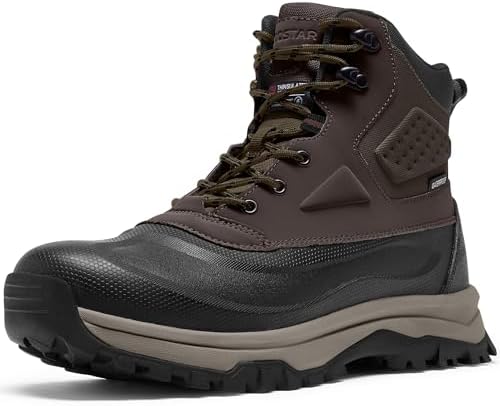 Coostar Mens Winter Boots Insulated Waterproof Snow Boot