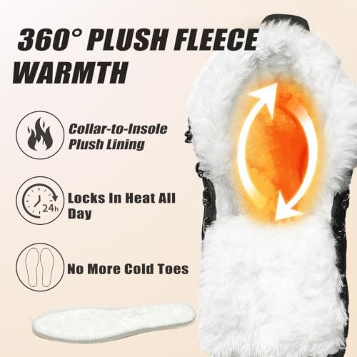 ADMARK Men's Snow Boots Ankle Short Boots Outdoor Fur Lined Winter Shoes