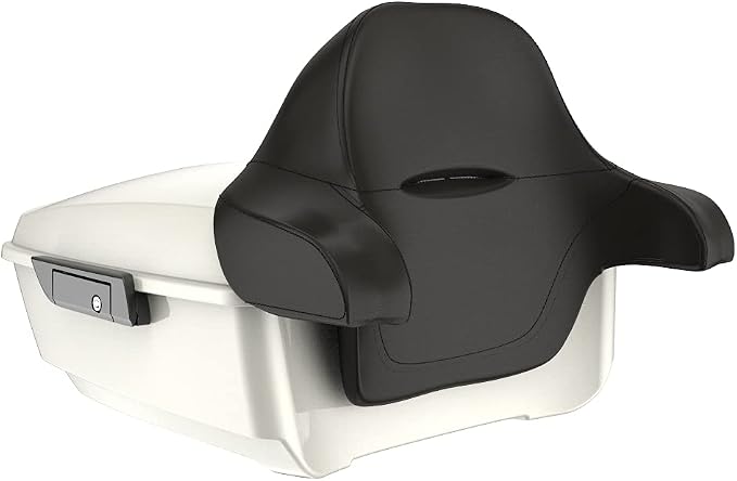 Advanblack Road Glide Tour Trunk Pack Bonneville Salt Pearl King Tour Trunk Pack Luggage +Wrap-Around Backrest Pad for '97-'25 Harley Touring Road King Street Glide Electra Glide CVO models