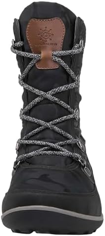 GLOBALWIN Women's Snow Boots Waterproof Mid-Calf Winter Boots for Women with Quilted Knit Panels, Warm Fleece Lining, and Non-Slip Insulated Outdoor Sole