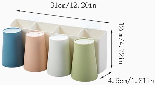 Toothbrush Rack Wall-Mounted Electric Toothbrush Holder Black and White Shaver Holder Bathroom Toothbrush Storage Box Without Punching Bathroom Toothbrush Holder(L31cm)