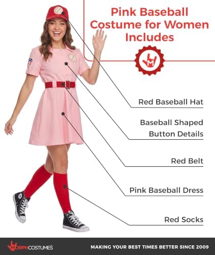 Morph Vintage Baseball Costume Women, Halloween Costumes for Women