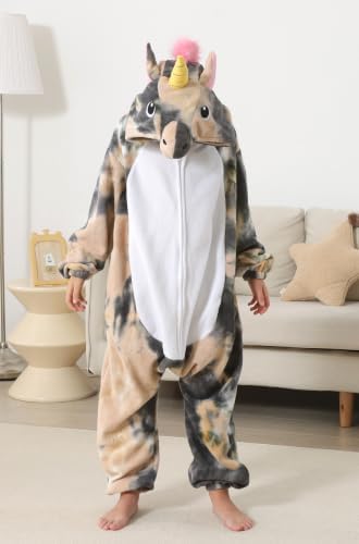 Animal Onesie Pajamas for Kids, Soft Flannel Halloween Cosplay Costume for Boys Girls