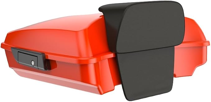 Advanblack Road Glide Tour Trunk Pack Blood Orange Razor Tour Trunk Pack Backrest Pad for '97-'26 Harley Touring Road King Street Glide Electra Glide CVO models