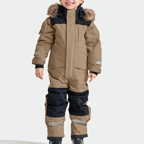 YRAETENM Snow Suit for Kids Boys Girls One Piece Snowsuit Girls and Boys Waterproof Insulated Winter Jumpsuit Coveralls