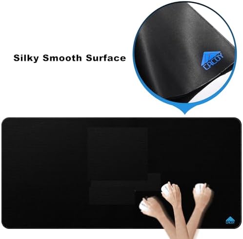 Cacoy 43" x 20" Extended Gaming Mouse Pad XXL, Large Mouse Mat with Stitched Edges, Non-Slip Rubber Base Computer Keyboard Mat, Premium Textured Surface Desk Mat Optimized for Speed and Control, Black