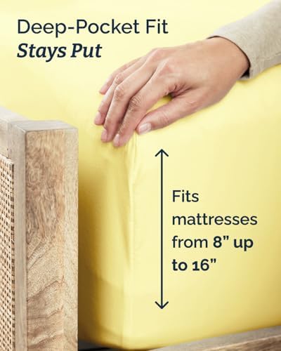 Twin Size 3 Piece Sheet Set - Comfy Breathable & Cooling Sheets - Yellow