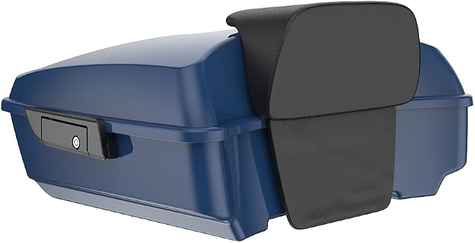 Advanblack Road Glide Tour Trunk Pack Billiard Blue Chopped Tour Trunk Pack Backrest Pad for '97-'25 Harley Touring Road King Street Glide Electra Glide CVO models