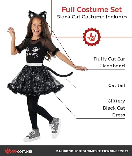 Morph, Black Cat Costume Girls, Cat Costume, Halloween Costumes for Kids