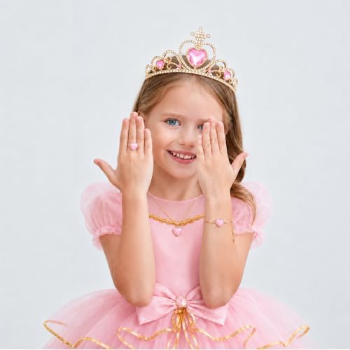 Unicorn Mermaid Princess Dress Up Clothes for Little Girls – Costume, Jewelry and Headband