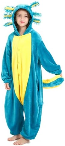 Animal Onesie Pajamas for Kids, Soft Flannel Halloween Cosplay Costume for Boys Girls