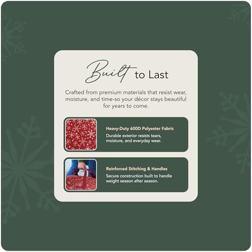 Covermates Christmas Tree Storage Bag, Fits 3 ft Trees, Red Snowflake