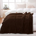 Puncuntex Brown Throw Blanket 108"×90" inches Fuzzy 3D Jacquard Decorative