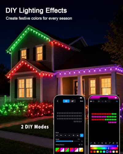 118FT 150LED Smart C9 Christmas Lights Outdoor, RGBW String Light for House