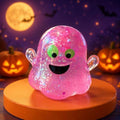 2026 Halloween Ghost Bao Glitter-Squishy Stress Balls Ghost Squishy Large Fidget Toy, Cute Ghost ebound Squeeze(Pink)