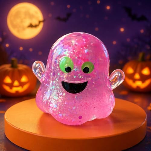 2026 Halloween Ghost Bao Glitter-Squishy Stress Balls Ghost Squishy Large Fidget Toy, Cute Ghost ebound Squeeze(Set of 5)
