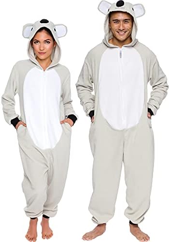 Funziez! Slim Fit Adult Onesie - Animal Costume - Plush Unisex Halloween One Piece Cosplay Suit for Women and Men