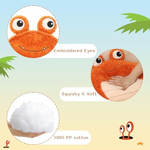 MorisMos Crab Stuffed Animal, 32" Large Mommy Crab with 4 Babies