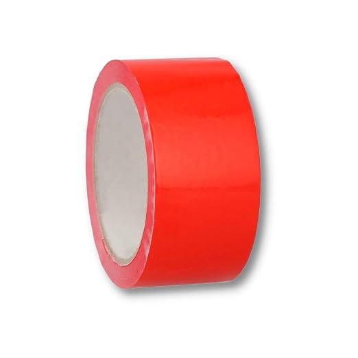 PSBM Red Packing Tape, 12 Rolls, 2 Mil Thick, 1.88 Inch Wide, 55 Yards Per Roll, Total 660 Yards, Colored Tape for Sealing Cartons, Packaging, Shipping & Moving