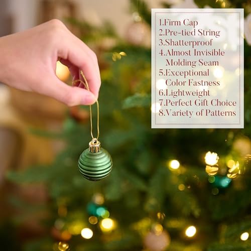 Valery Madelyn Small Christmas Tree Decorations Ball Ornaments 24ct 1.57"