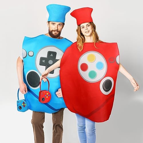 Ramede 6 Pcs Halloween Couple Costumes for Adult Game Controller