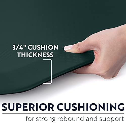 KANGAROO Anti Fatigue Mats for Kitchen Floor, 58x20, Reduce Foot, Knee, Back Pressure, 3/4 Inch Thick Cushioned Ergonomic Mat, Waterproof Comfort Rug for Under Sink, Standing Desk, Stores, HunterGreen