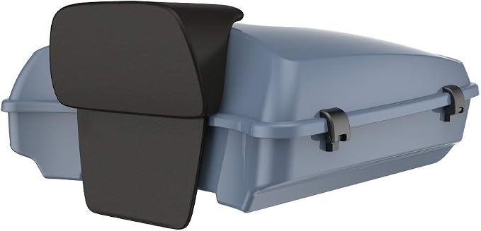 Advanblack Road Glide Tour Trunk Pack Gunship Gray Razor Tour Trunk Pack Backrest Pad for '97-'25 Harley Touring Road King Street Glide Electra Glide CVO models