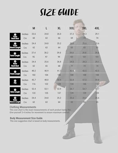 Spooktacular Creations Halloween Mens Tunic Hooded Cloak, Knight Costume Men, Tunic Hooded Robe with Pants for Halloween